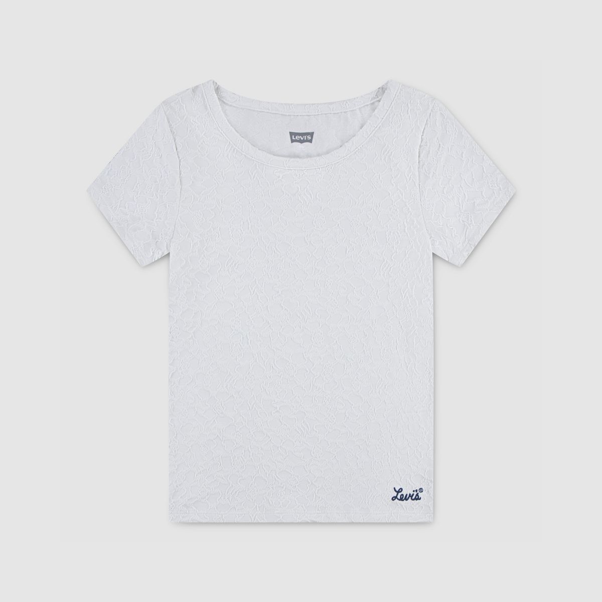 Jacquard Knit Top Big Girls 7-16 — Bright White - White