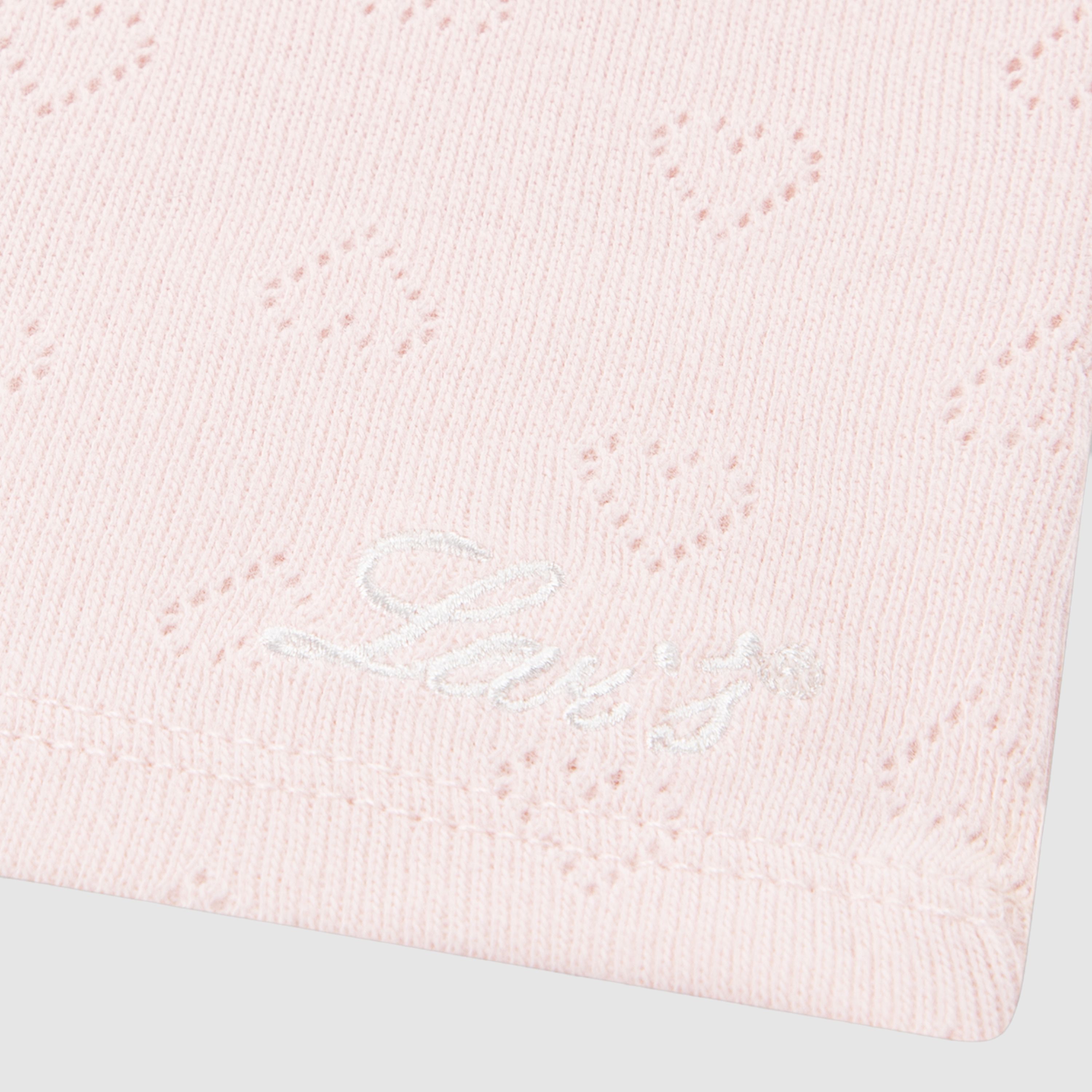 Short Sleeve Rosette Pointelle Knit Top Big Girls 7-16 6