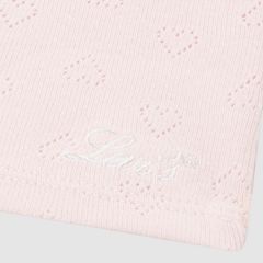 Short Sleeve Rosette Pointelle Knit Top Big Girls 7-16 — Crystal Pink - Pink 8
