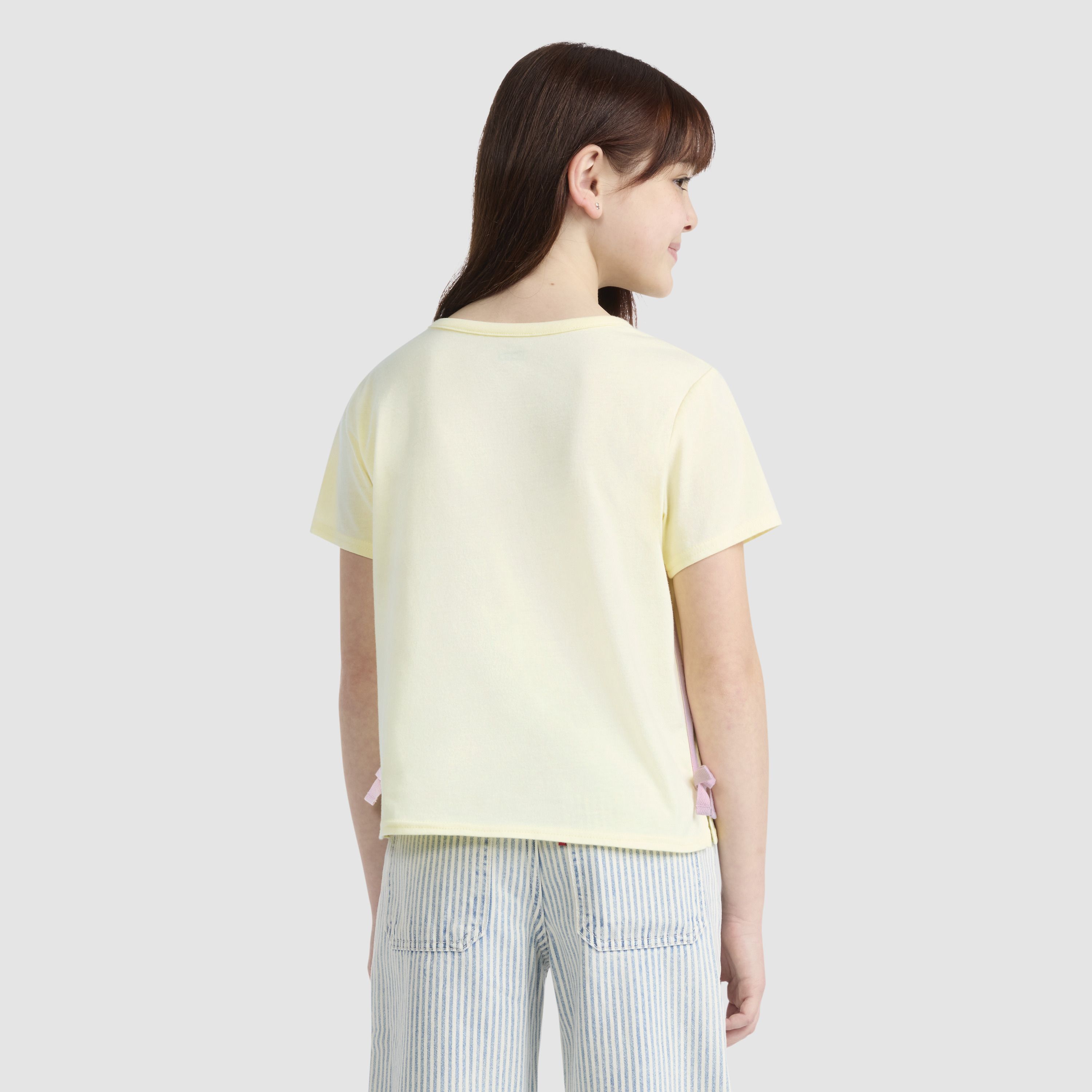 Short Sleeve Daisy Side Tie Knit Top Big Girls 7-16 2