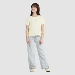 Short Sleeve Daisy Side Tie Knit Top Big Girls 7-16 — French Vanilla - White 4