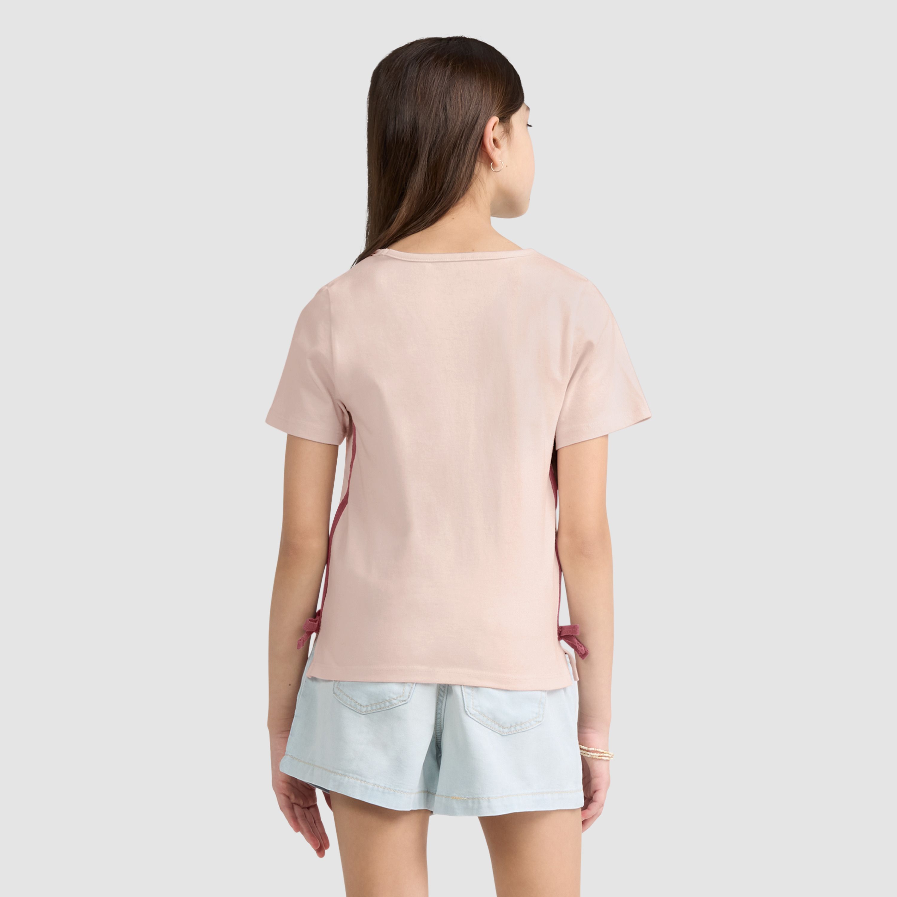 Short Sleeve Boot Icon Knit Top Big Girls 7-16 2