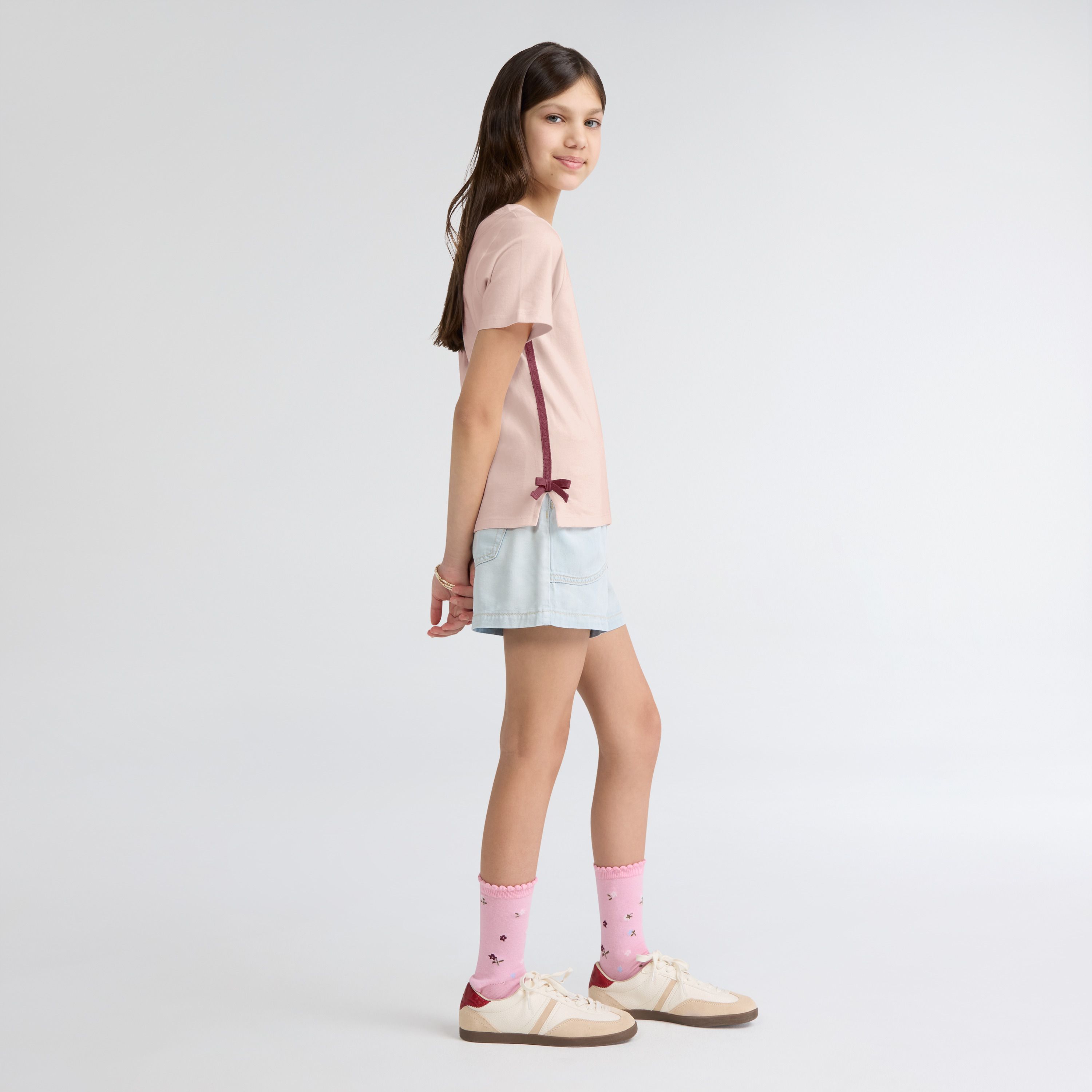 Short Sleeve Boot Icon Knit Top Big Girls 7-16 4