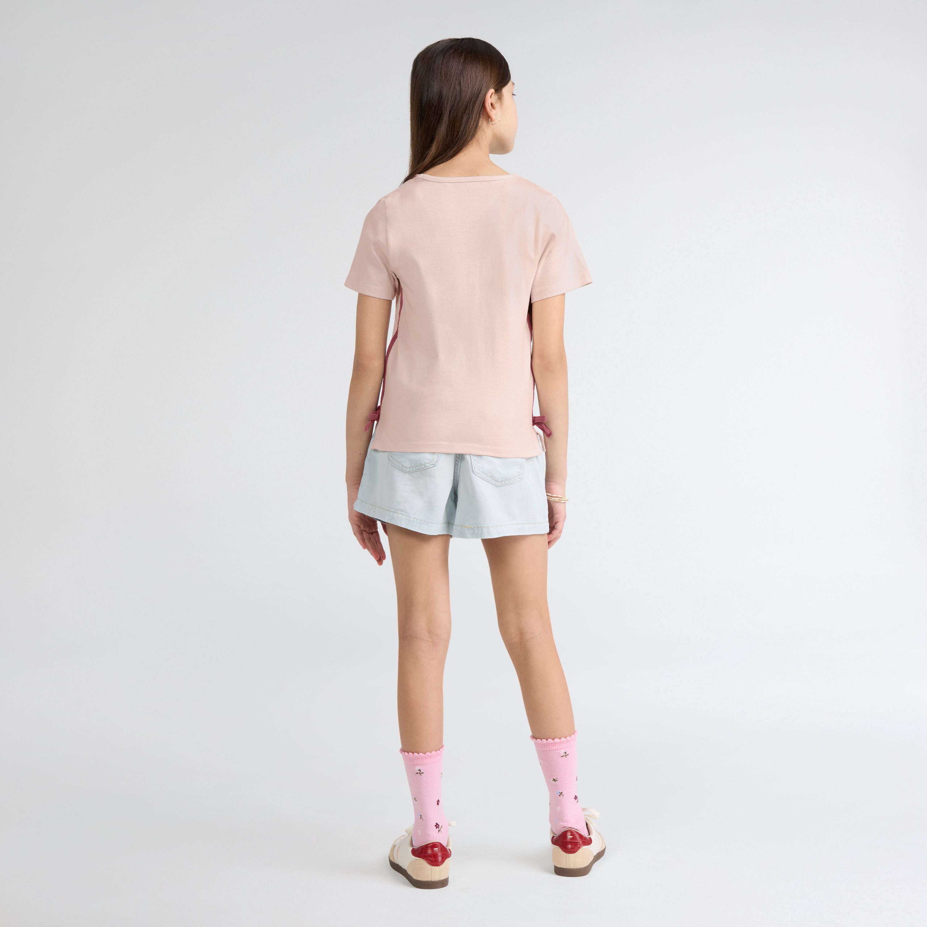 Short Sleeve Boot Icon Knit Top Big Girls 7-16 5