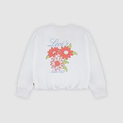 Long Sleeve Bubble Hem Knit Top Big Girls 7-16 — Bright White 5