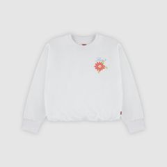 Long Sleeve Bubble Hem Knit Top Big Girls 7-16 — Bright White 4