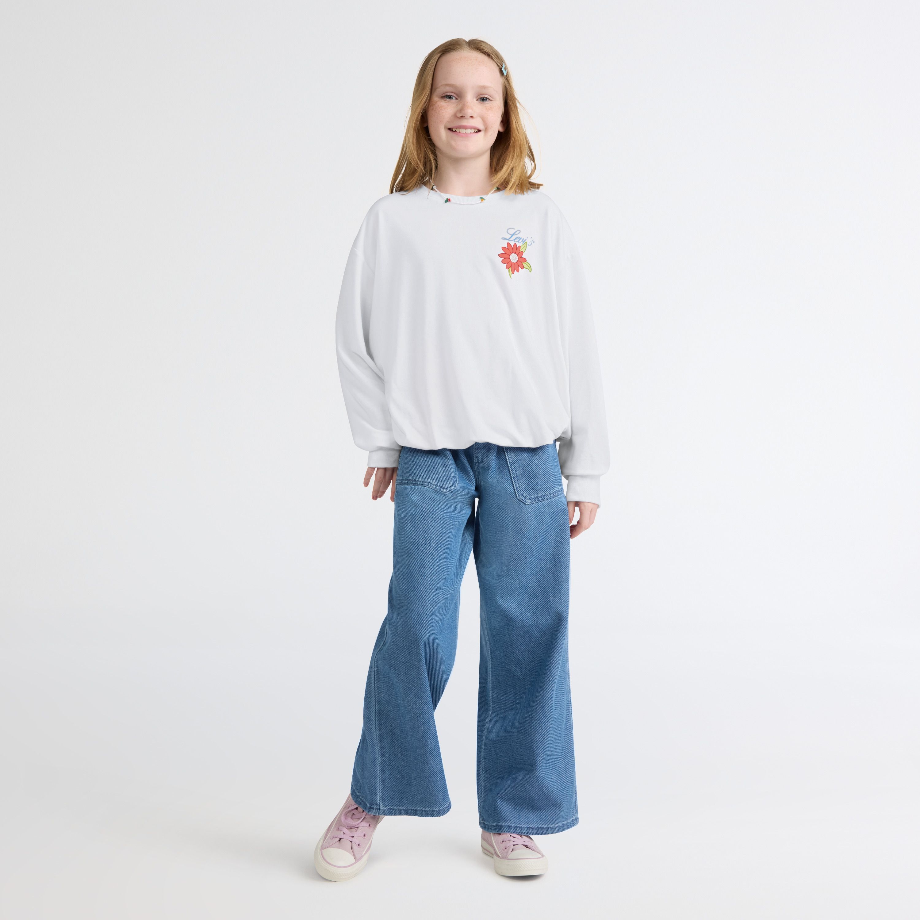 Long Sleeve Bubble Hem Knit Top Big Girls 7-16 3