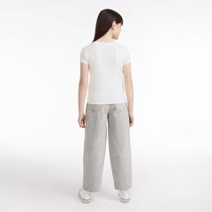 Short Sleeve Rib Meet and Greet Jam Knit Top Big Girls 7-16 — Bright White 5