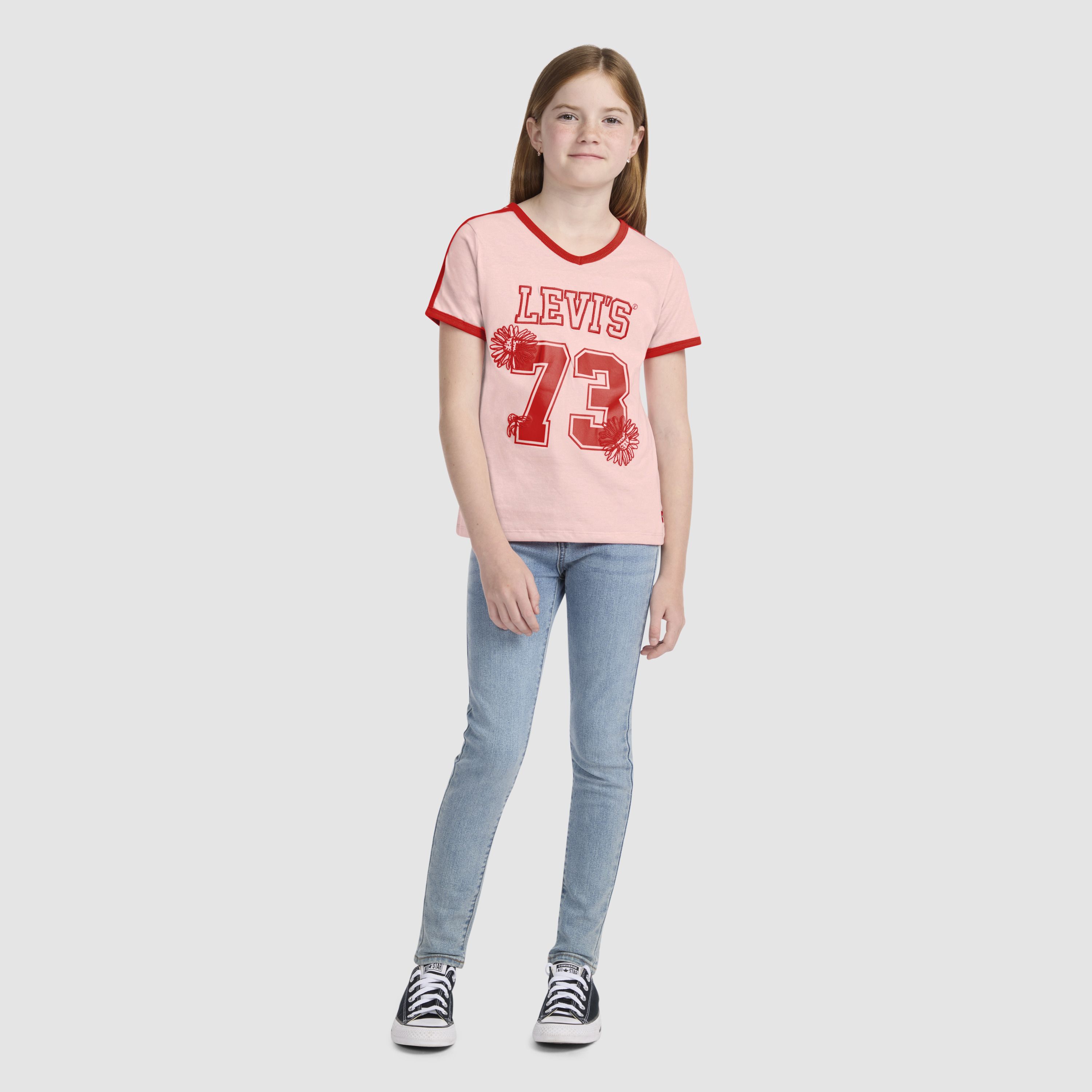 Vneck Sporty Top Big Girls S-XL 1