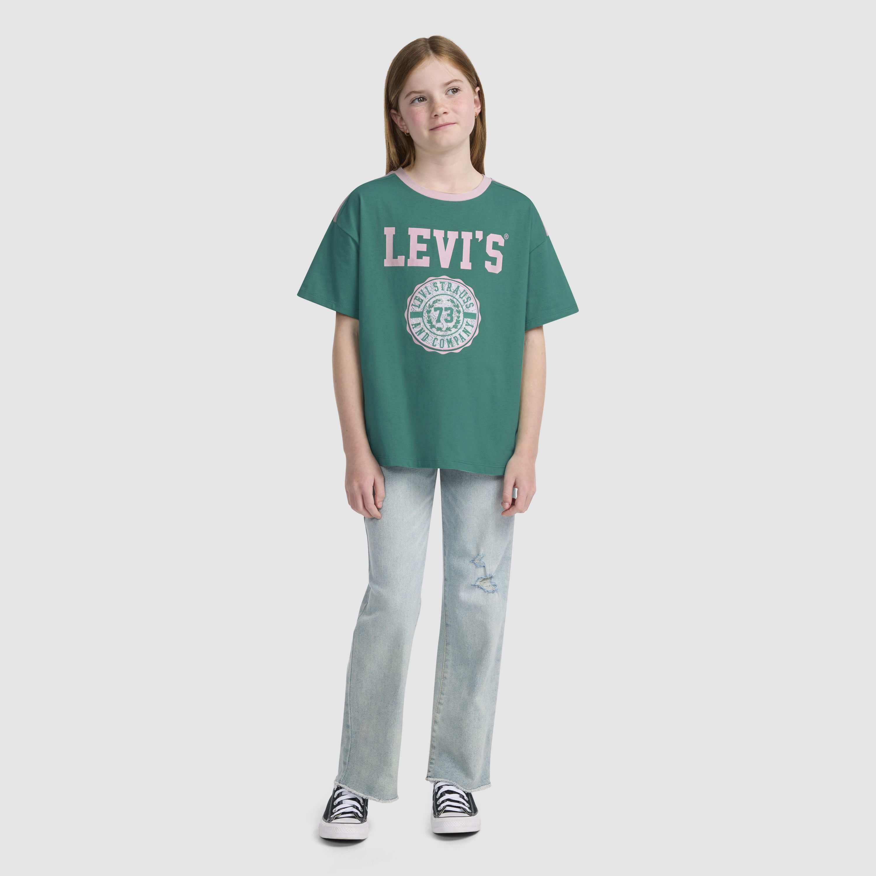 Sporty Oversized Tee Big Girls S-XL 1