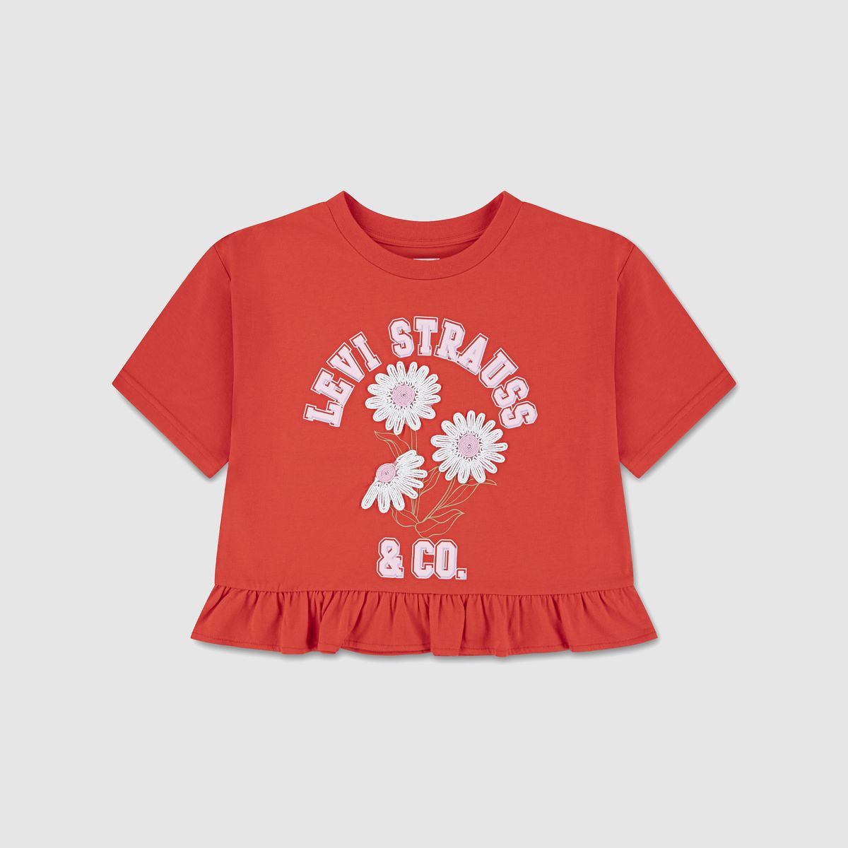 Peplum Top Big Girls 7-16 — Poppy - Red