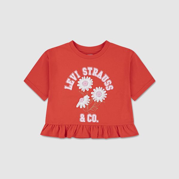 Peplum Top Big Girls 7-16 — Poppy - Red