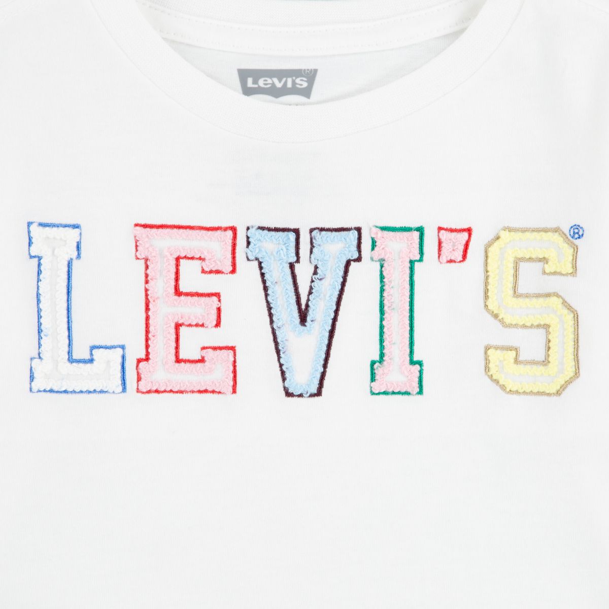 Long Sleeves Crochet Tee Toddler 2T-4T — Blanc - White