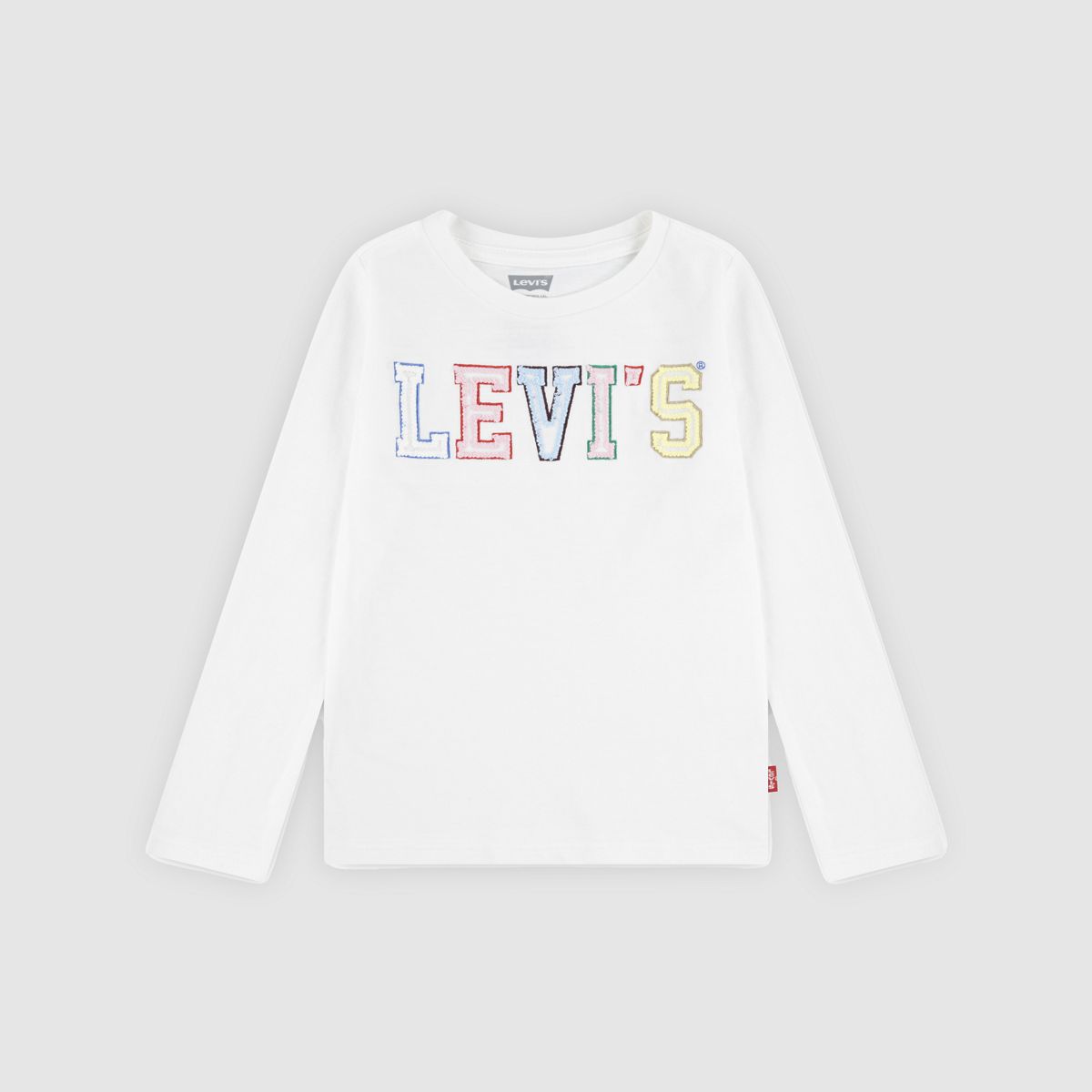 Long Sleeves Crochet Tee Toddler 2T-4T — Blanc - White