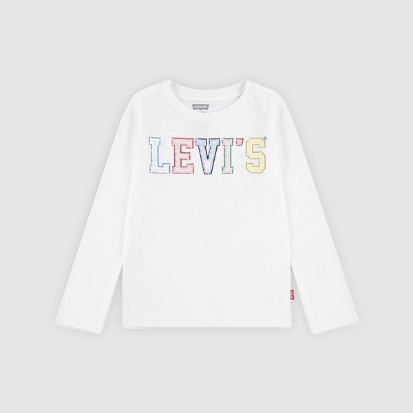 Long Sleeves Crochet Tee Toddler 2T-4T — Blanc - White