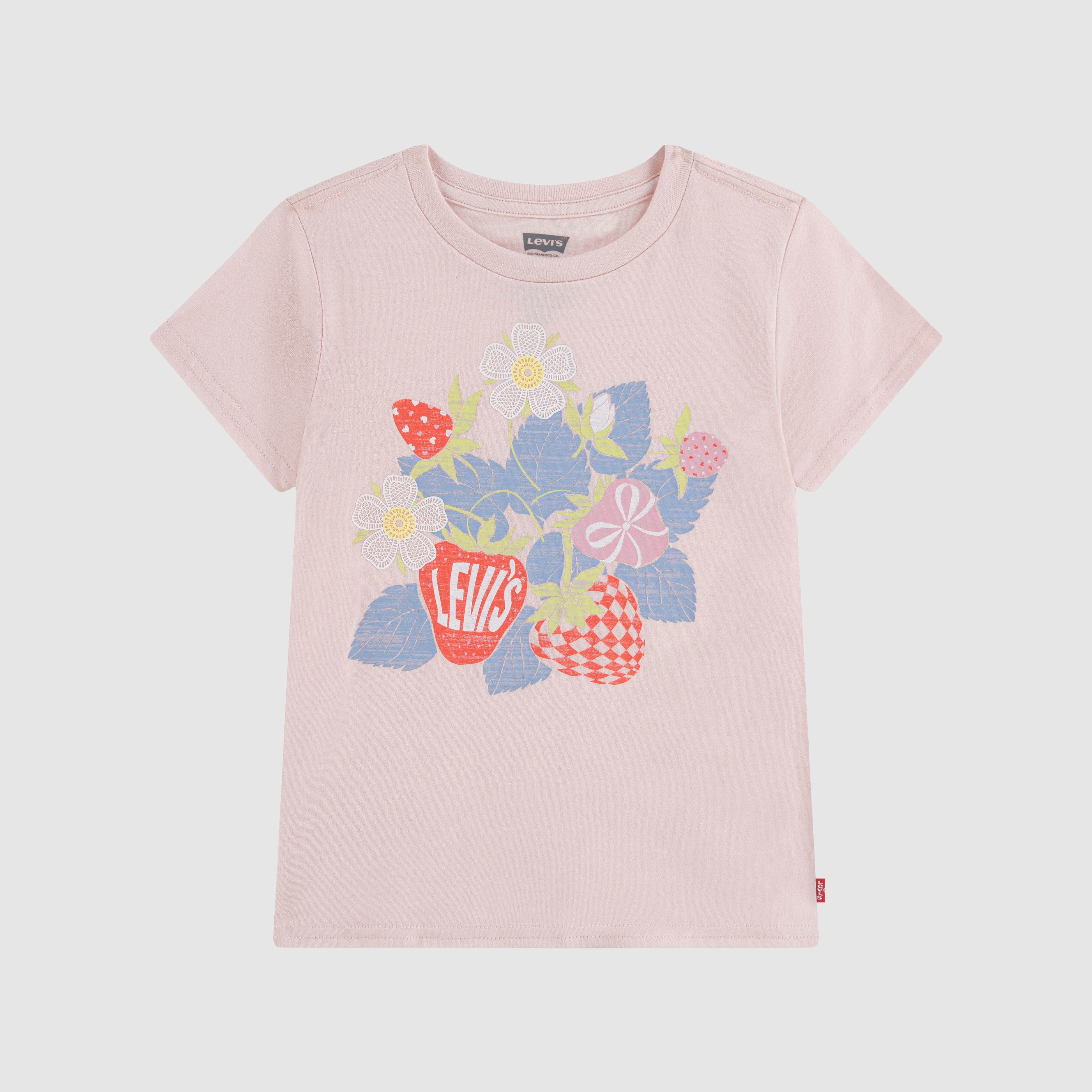 Short Sleeve Strawberry Graphic Tee Little Girls 4-6 5
