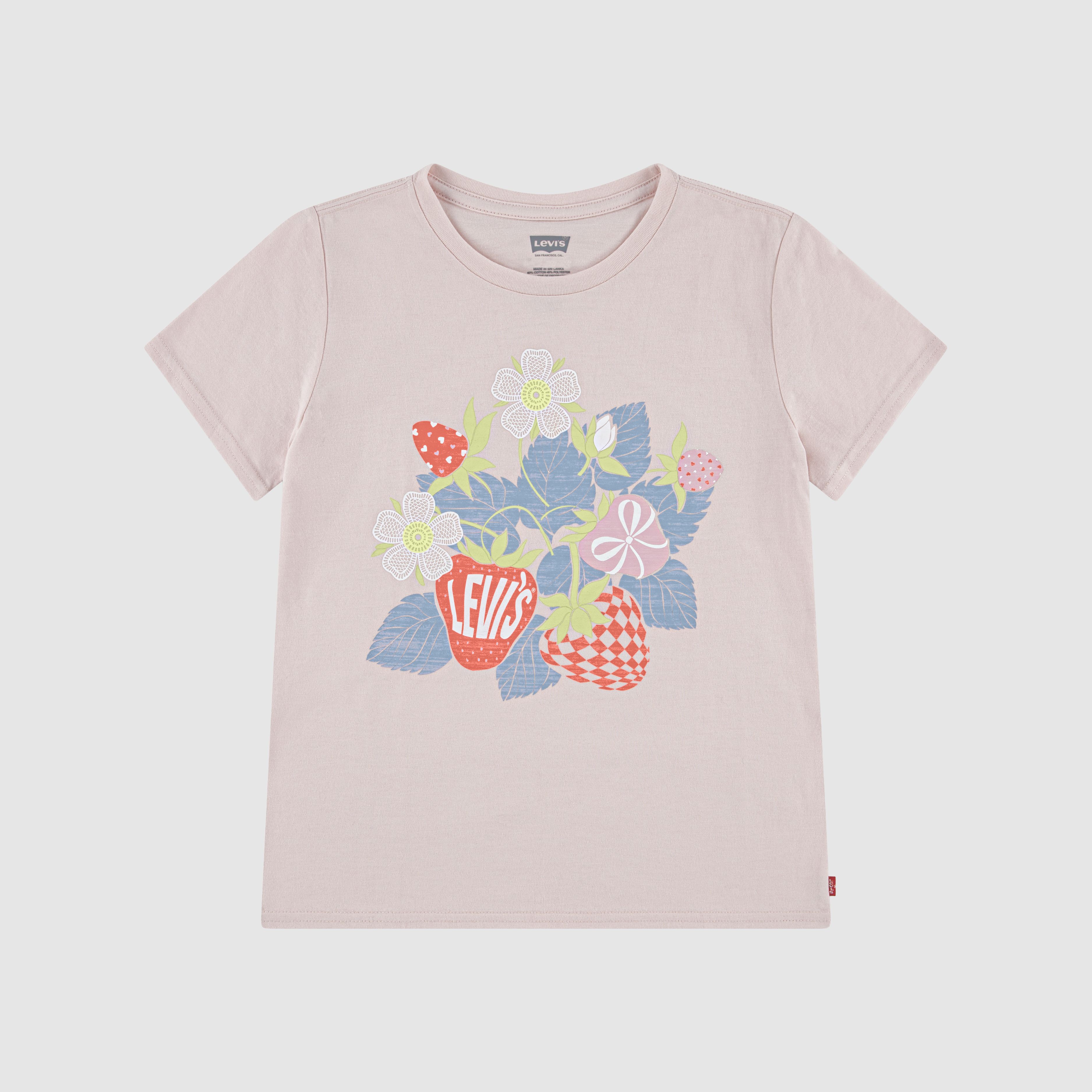 Short Sleeve Strawberry Graphic Tee Big Girls 7-16 5