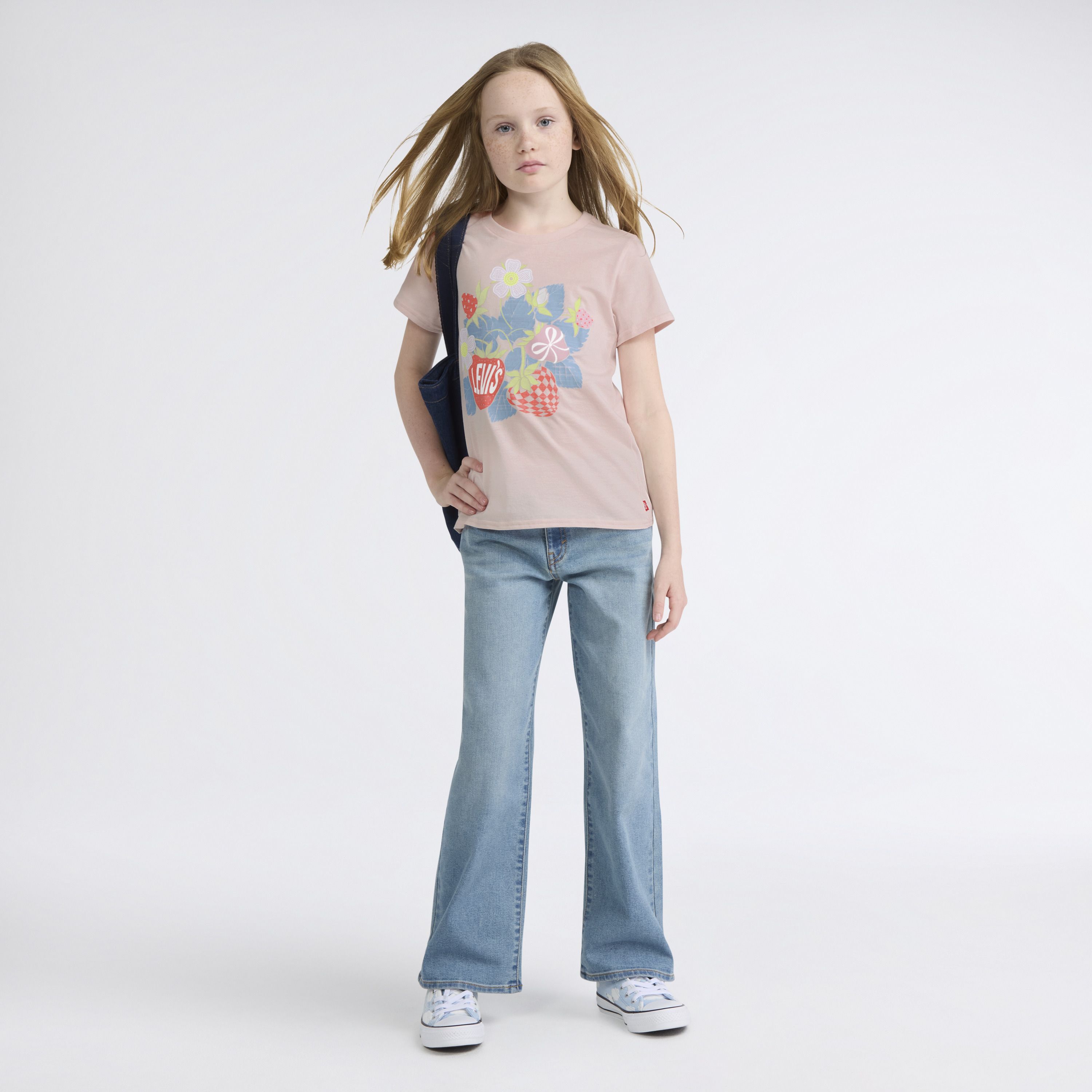 Short Sleeve Strawberry Graphic Tee Big Girls 7-16 3