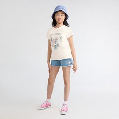Short Sleeve Mermaid Graphic Tee Big Girls 7-16 — Antique White 3