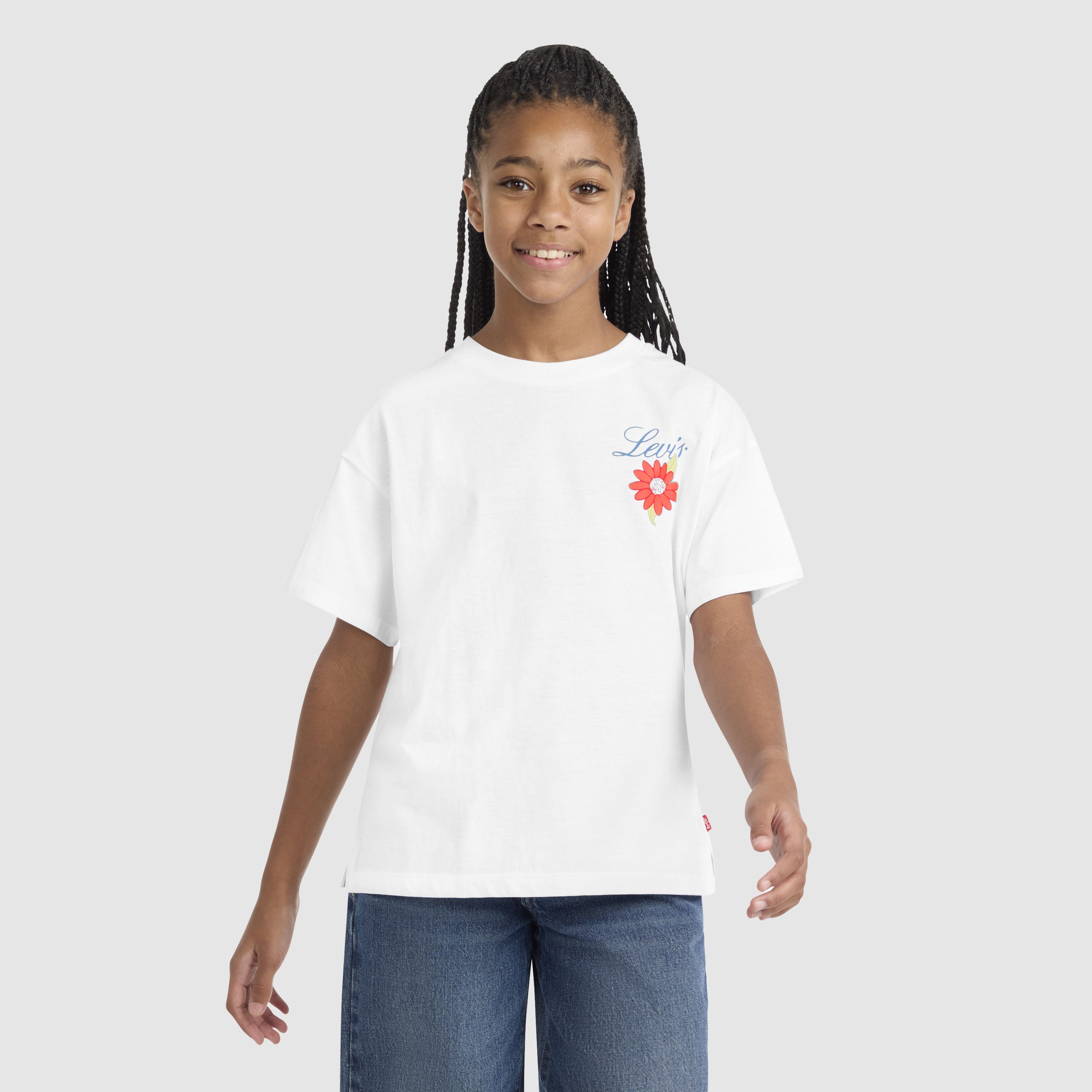 Short Sleeve Levis Floral Oversized Graphic Tee Big Girls 7-16 8