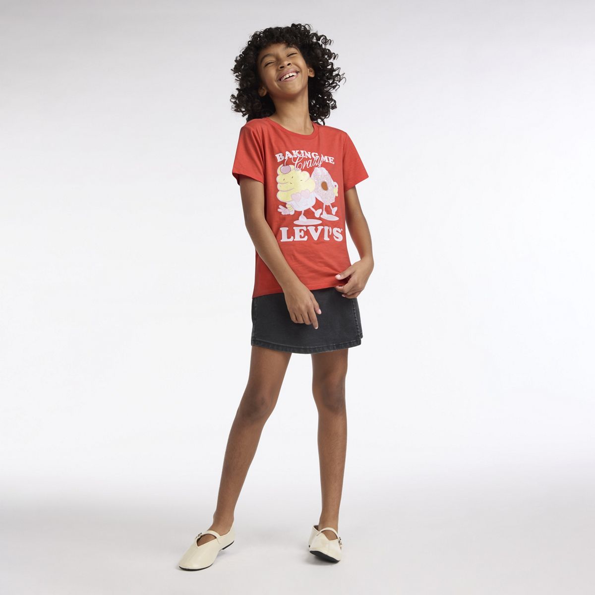 Short Sleeve Bake Graphic Tee Big Girls 7-16 — Hot Coral - Pink