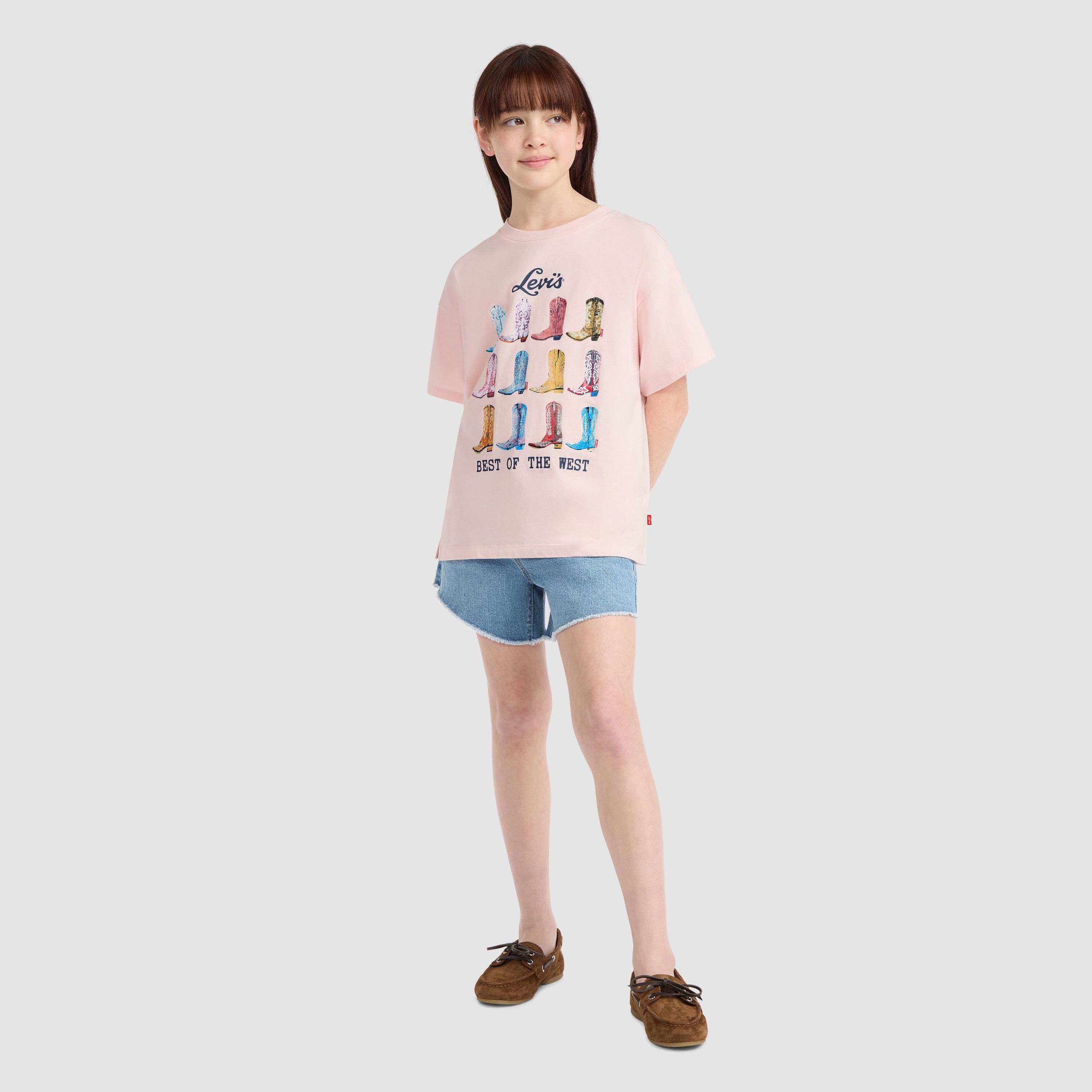 Short Sleeve Boots Oversized Graphic Tee Big Girls 7-16 3