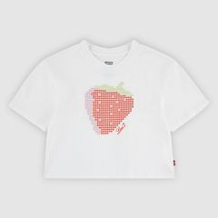 Short Sleeve Strawberry Graphic Tee Big Girls 7-16 — Bright White 5