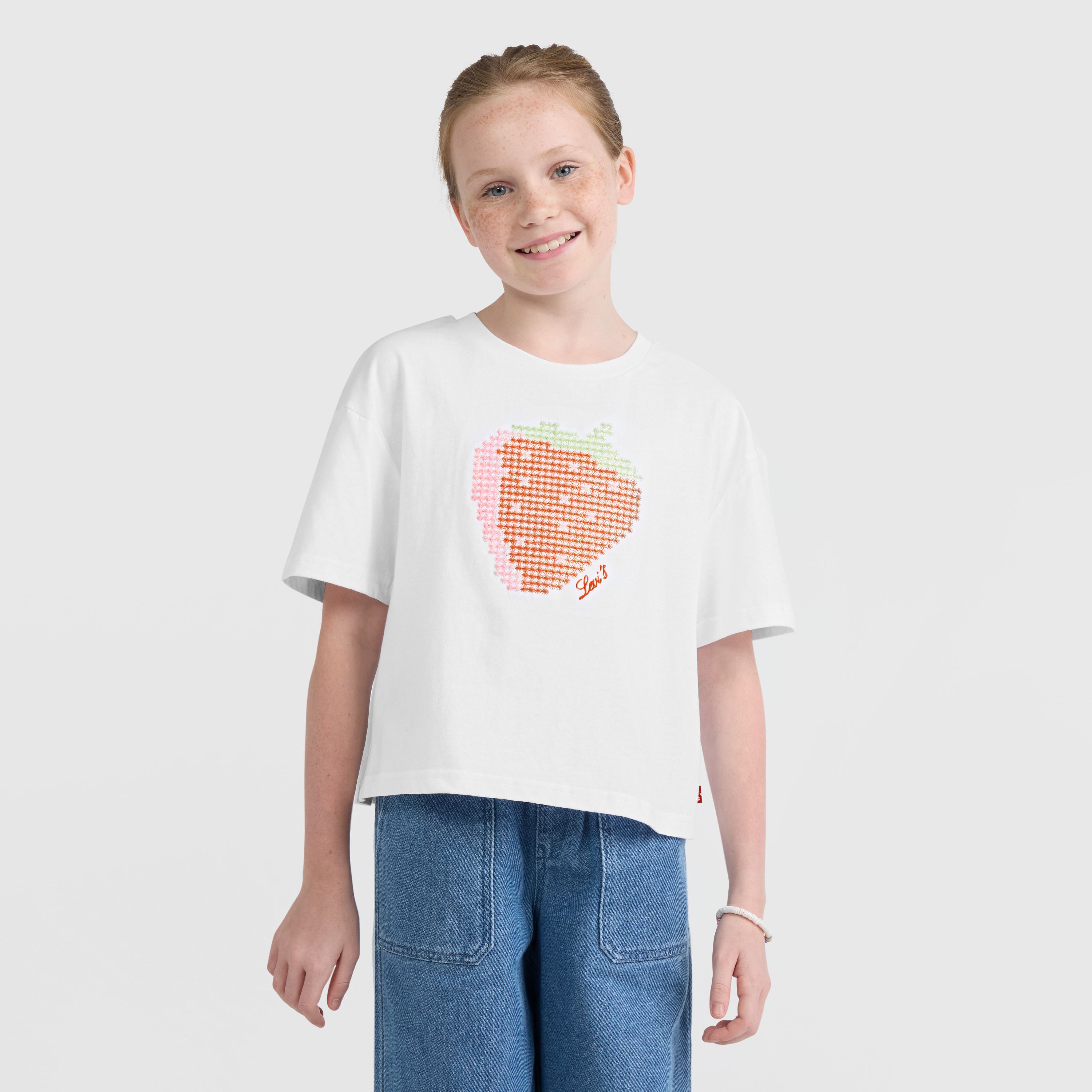 Short Sleeve Strawberry Graphic Tee Big Girls 7-16 3