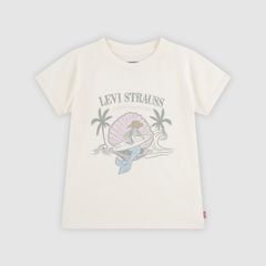 Short Sleeve Mermaid Graphic Tee Little Girls 4-6 — Antique White 1