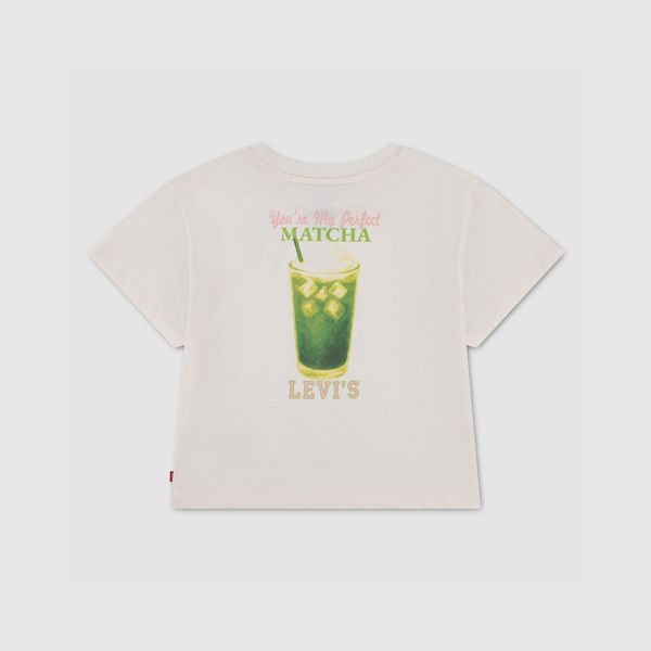 Matcha Oversized Tee Little Girls 4-6X — Egret - White