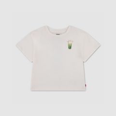 Matcha Oversized Tee Little Girls 4-6X — Egret - White 2