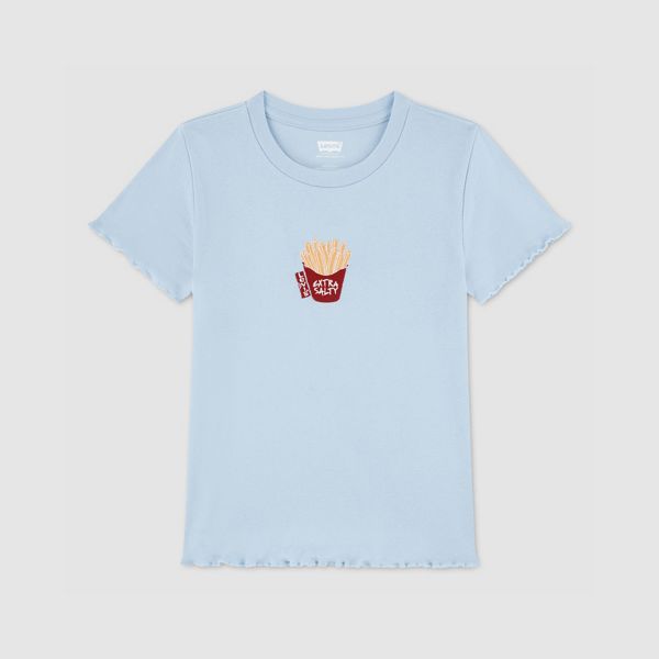 Fries Rib Knit Baby Top Big Girls 7-16 — Angel Falls - Blue