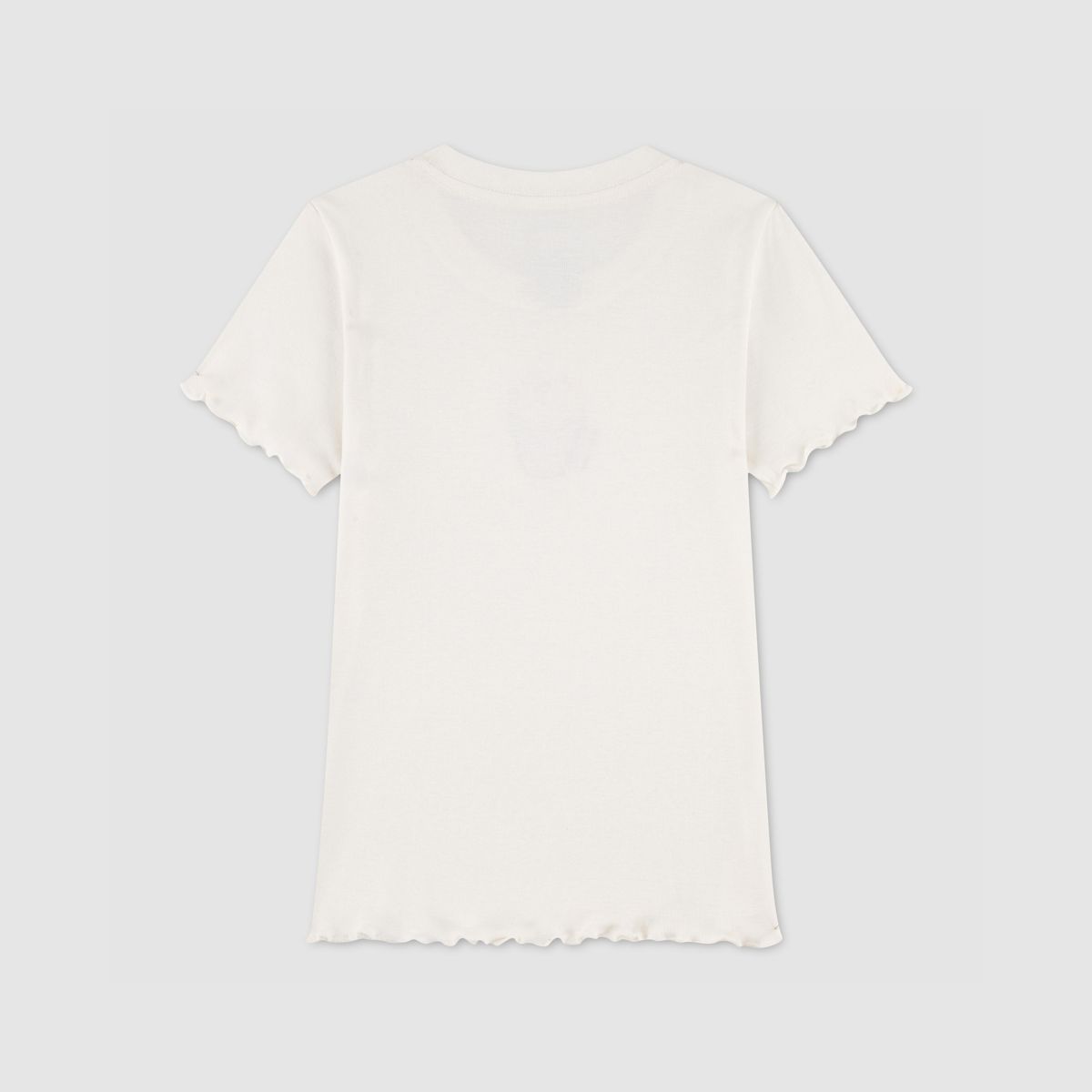 Fries Rib Knit Baby Top Big Girls 7-16 — Egret - White