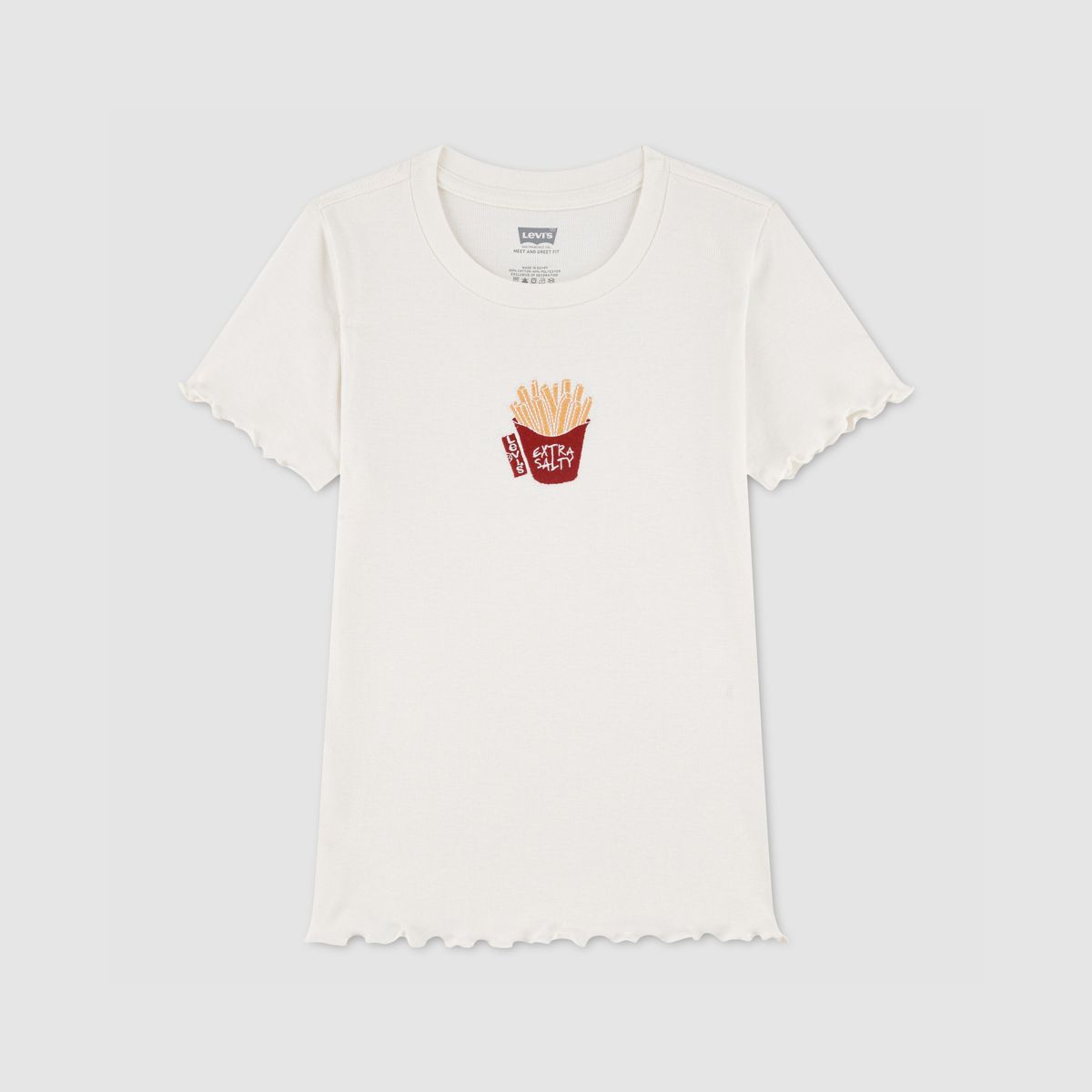 Fries Rib Knit Baby Top Big Girls 7-16 — Egret - White