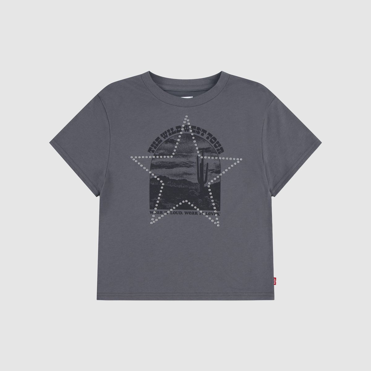 Wild West Tee Little Girls 4-6X — Magnet - Charcoal