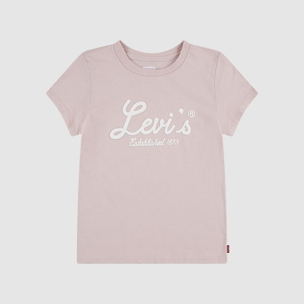 Levis Script Logo Tee Little Girls 4-6X — Lotus - Pink