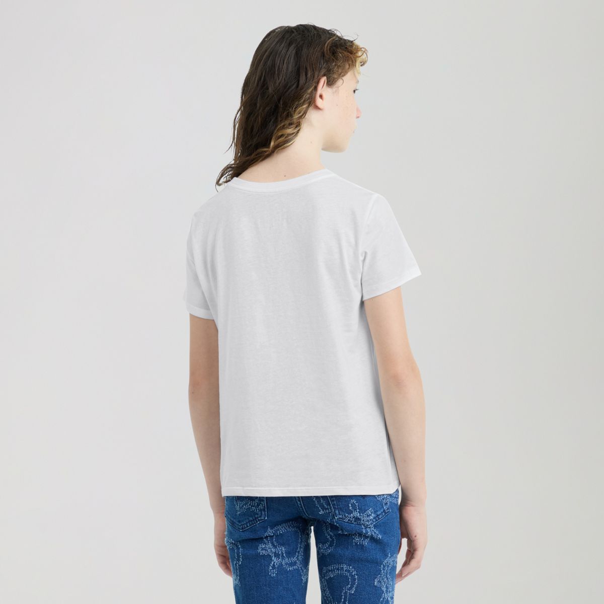 Script Logo Tee Big Girls 7-16 — Bright White - White