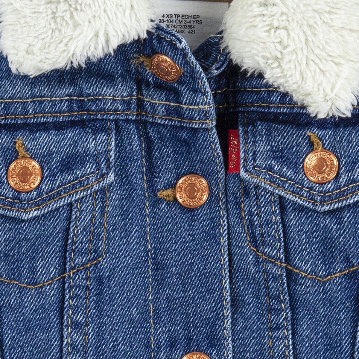 Sherpa Trucker Jacket Little Girls 4-6X — Bristol - Dark Wash