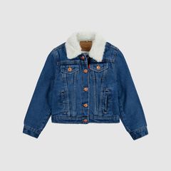 Sherpa Trucker Jacket Little Girls 4-6X — Bristol - Dark Wash 3