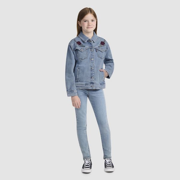 Oversized Western Trucker Big Girls 7-16 — This and That - Blue
