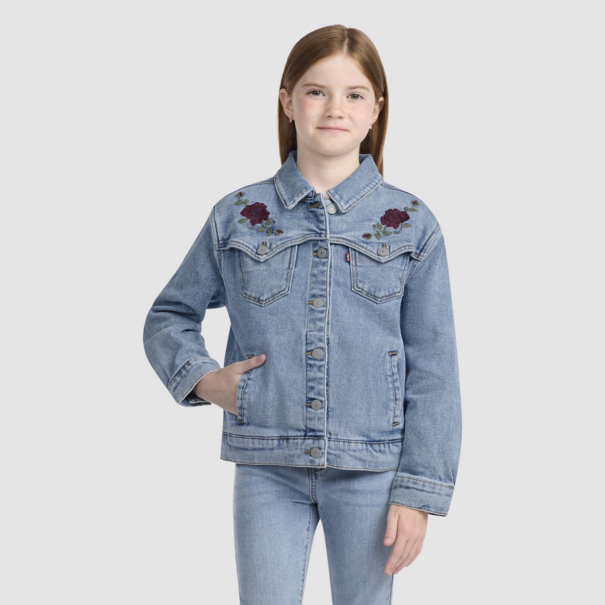 Oversized Western Trucker Big Girls 7-16 — This and That - Blue