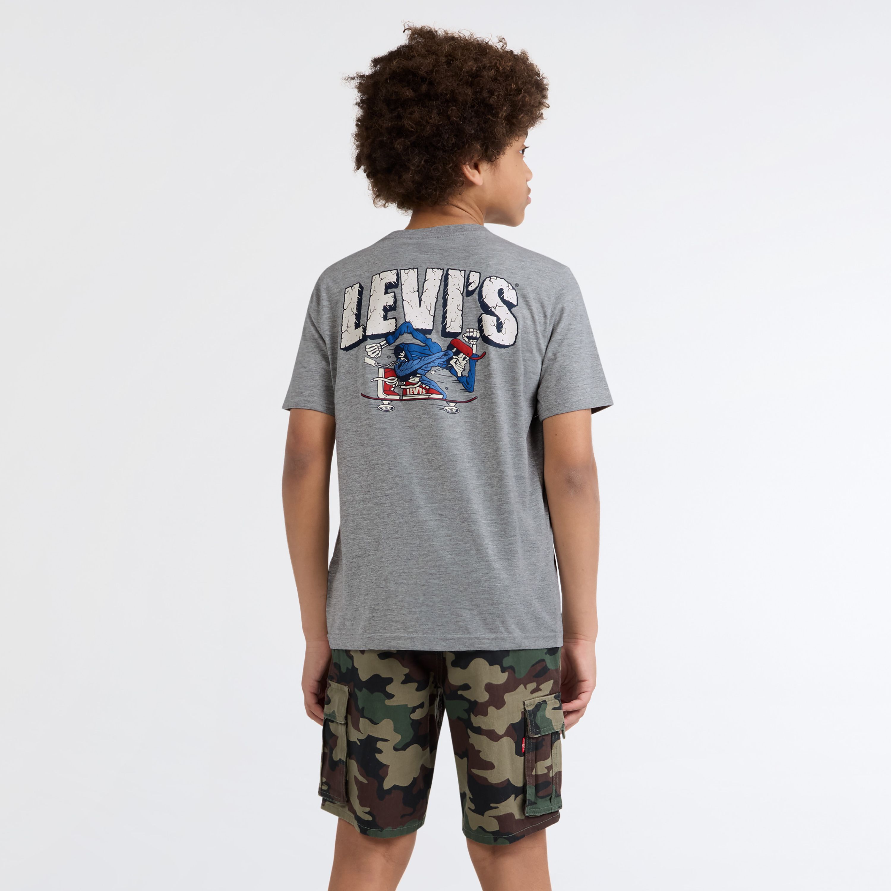 Skateboarding Skeleton Tee Big Boys 8-20 2
