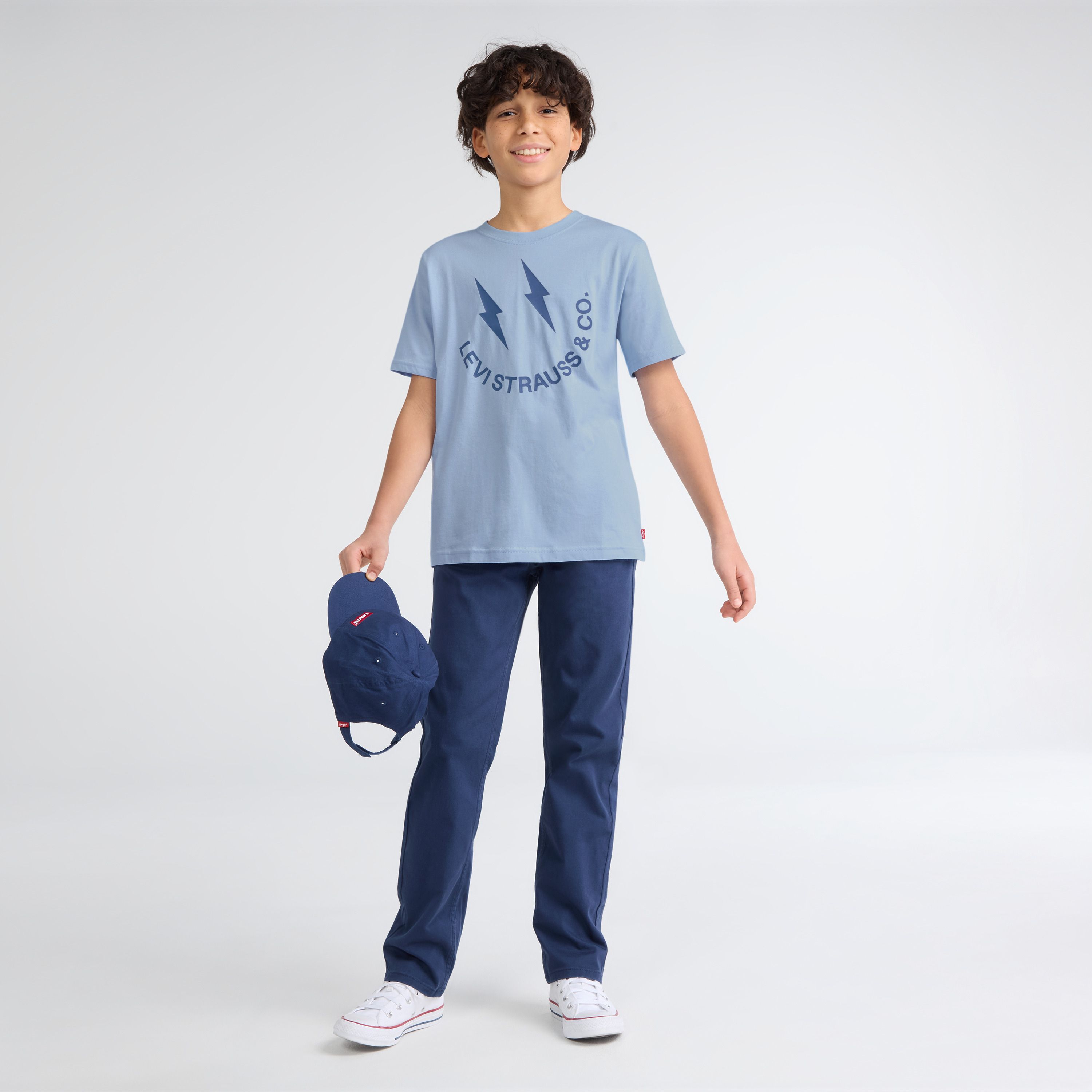 Short Sleeve Smile For Levis Graphic Tee Big Boys 8-20 - Blue