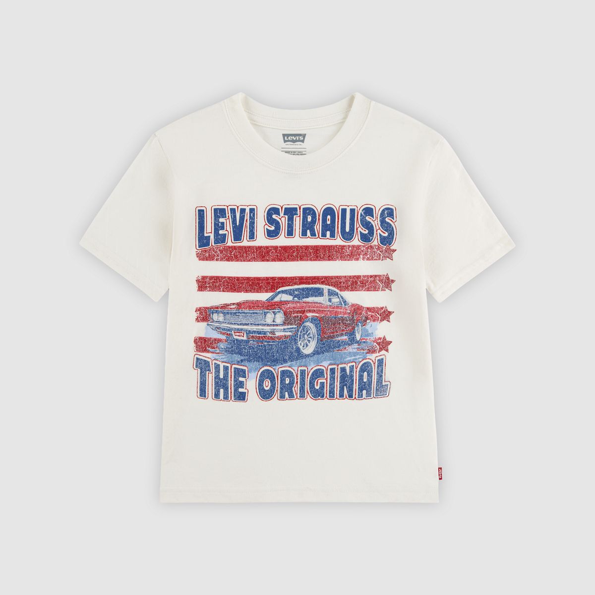 Short Sleeve American Muscle Graphic Tee Little Boys 4-7 — Levi's Egret - White