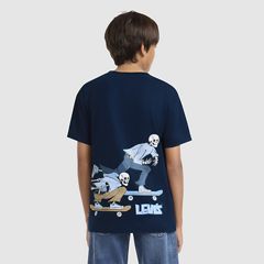 Short Sleeve Skeleton Graphic Big Boys 8-20 — Blue 4