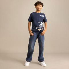 Short Sleeve Skeleton Graphic Big Boys 8-20 — Blue 1