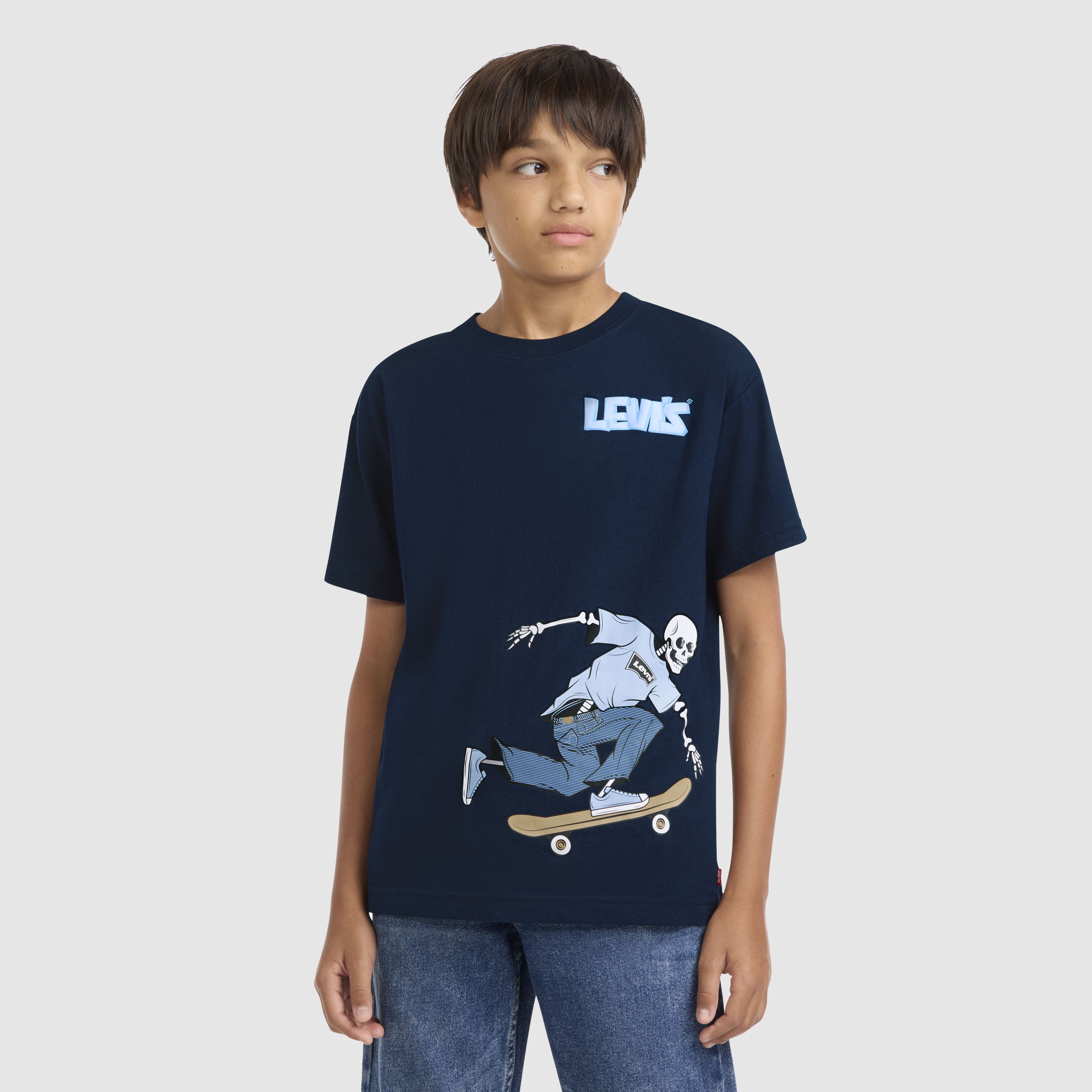 Short Sleeve Skeleton Graphic Big Boys 8-20 13