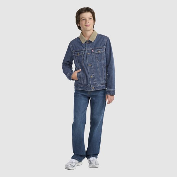 Quilted Trucker Jacket Big Boys 8-20 — Bandwagon - Blue