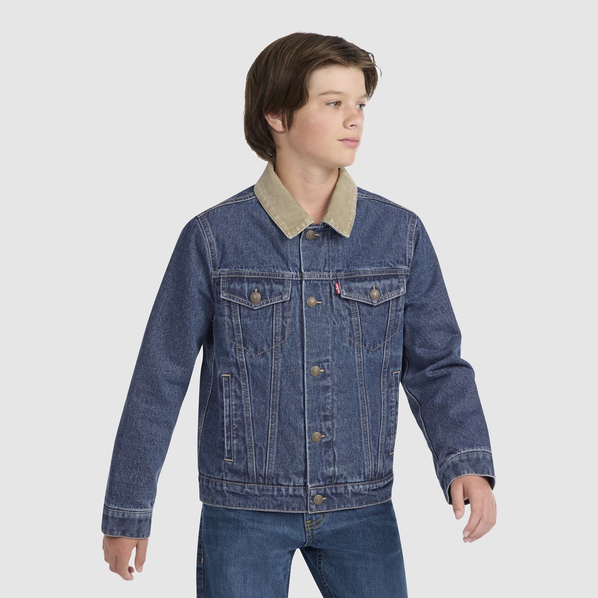 Quilted Trucker Jacket Big Boys 8-20 — Bandwagon - Blue