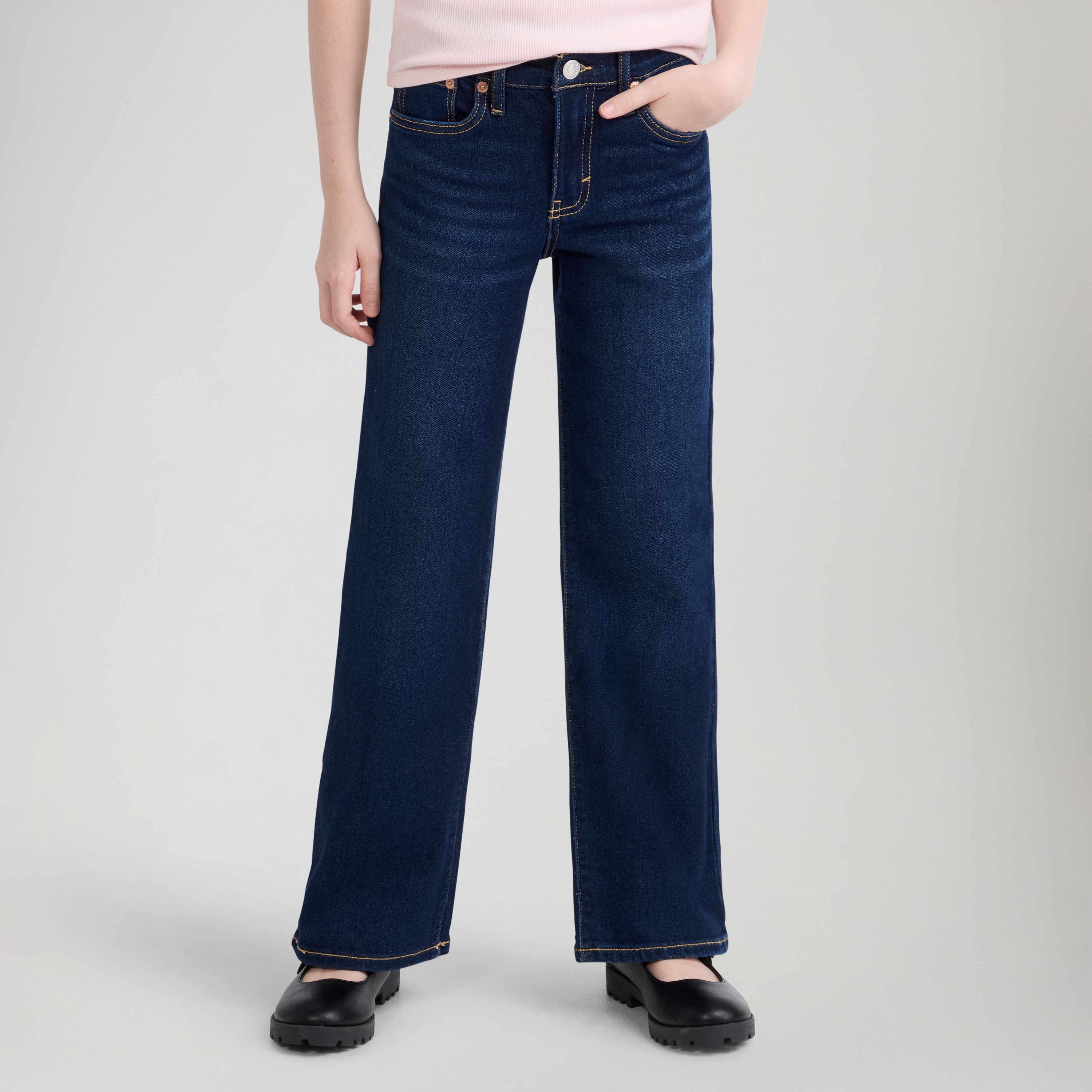 Wide Leg Jeans Big Girls 7-16 5
